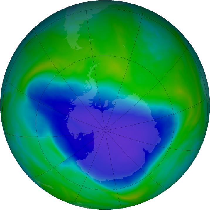 Antarctic ozone map for 17 November 2022